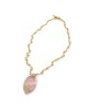 Rose Quartz and Diamond Necklace in Gold